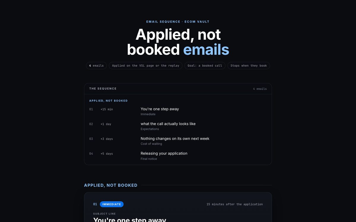 Applied, not booked preview