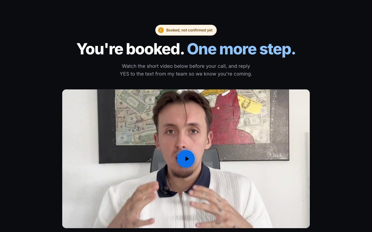 Call booked page preview