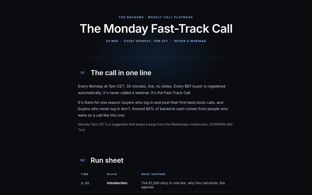 The weekly fast-track call preview