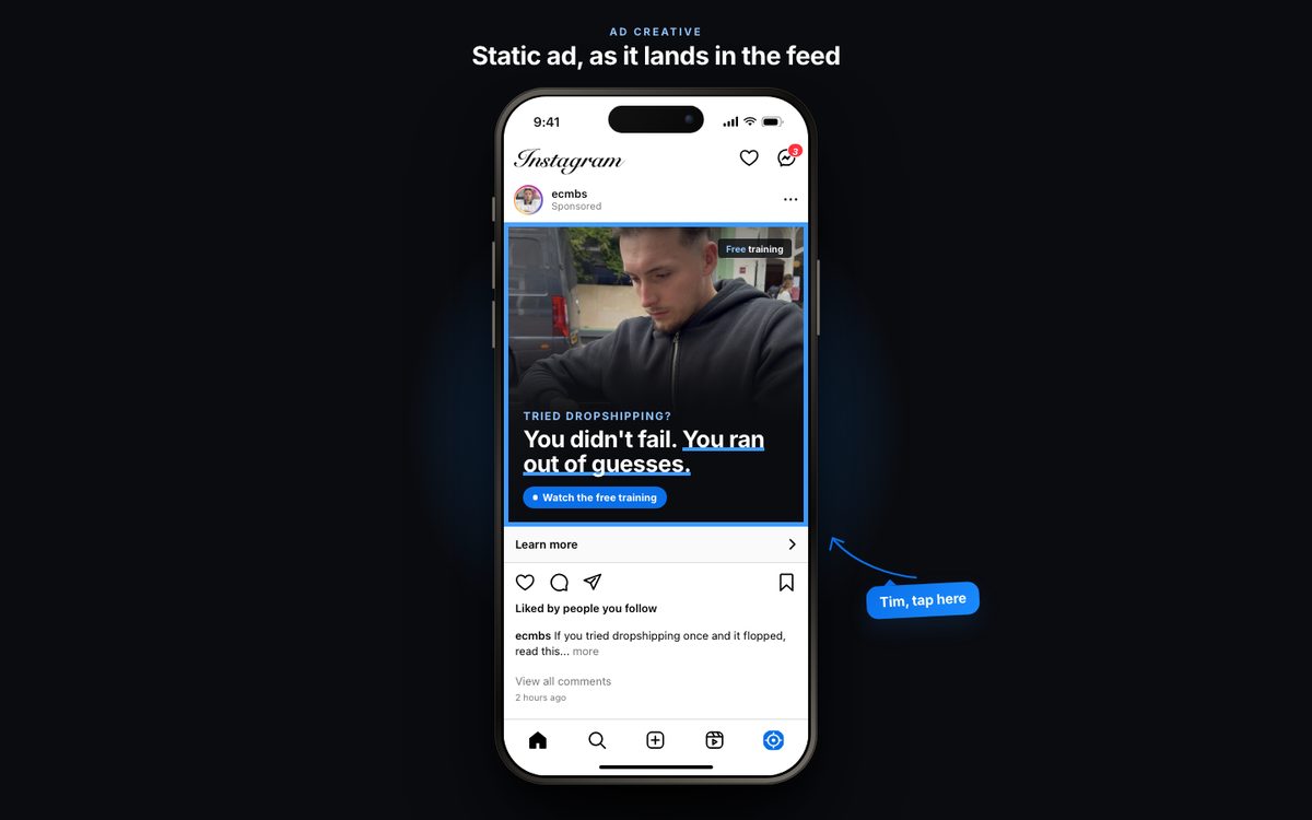 Static ad preview